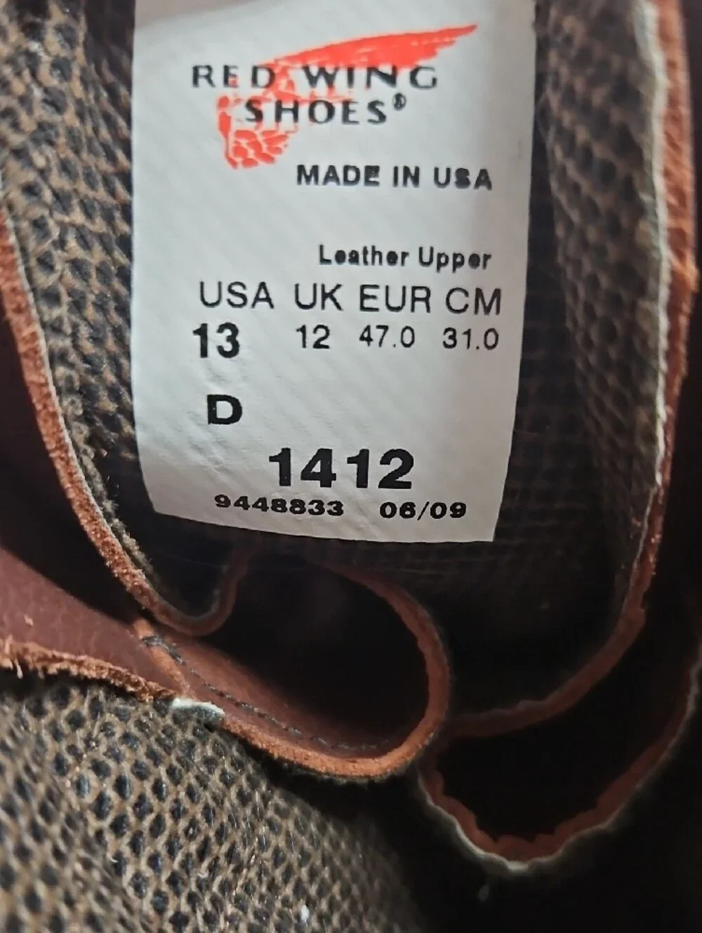 Red Wings Brown Leather Men's Work Boot — Durable Lace-Up Construction